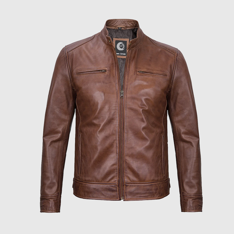 Cafe Racer Leather Jacket